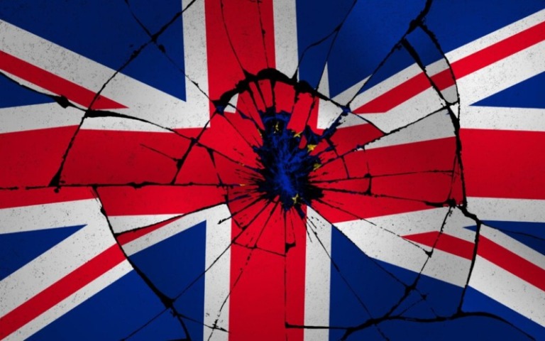 Illustration idea for Britain broken by Brexit.